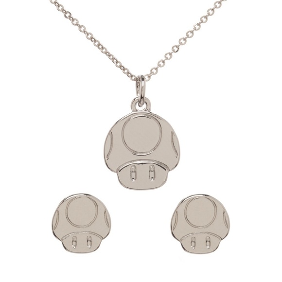 Bioworld Jewelry - Mushrooms - Super Mario Necklace Gift Set Earrings